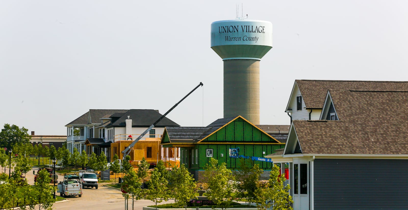 Warren County’s Union Village, located on Ohio 741 west of Lebanon in Turtlecreek Twp., is under way with more homes being built. The 1,230-acre master planned community is based on new urbanism which includes principles such as walkability, sustainability and quality of life and will be showcased Oct. 1-17 when Union Village hosts the 2021 Home Builders Association of Dayton Homearama. GREG LYNCH / STAFF