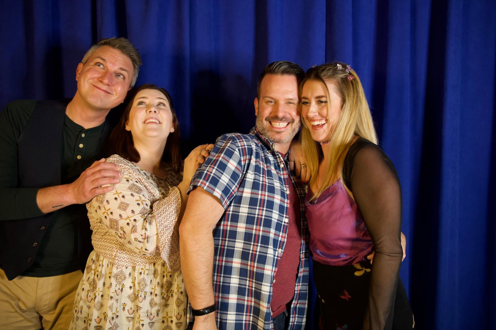 Left to right: Philip Drennen (Hunter), Abby Hoggatt (Susan), Zachary Gregus (Jeff) and Allie Haines (Heidi) in TheatreLab Dayton's production of "[title of show]." PHOTO BY MACKENSIE KING