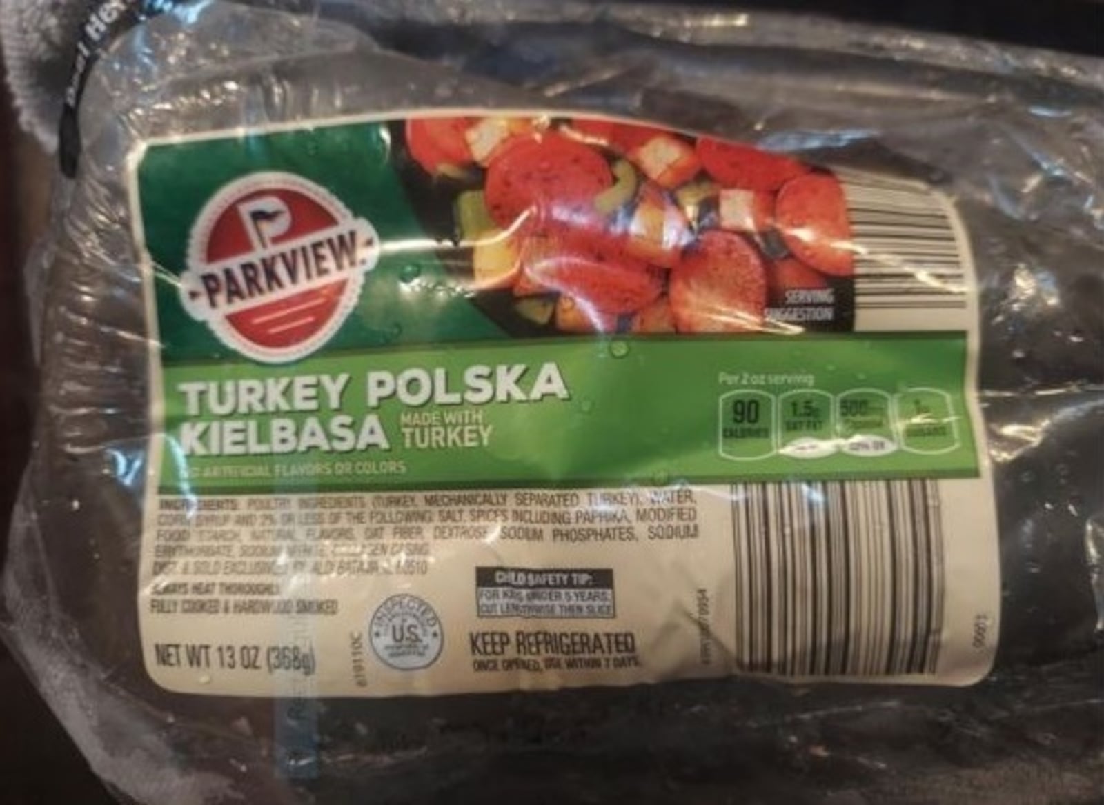 Parkview Turkey Polska Kielbasa produced Oct. 27 and Oct. 30 and sold in a 13-ounce package is under recall because it may contain bone fragments. Consumers with questions can contact Keith Lindsey, president/CEO of Salm Partners LLC at 920-863-5559, ext. 1346. CONTRIBUTED