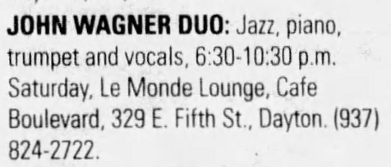 John Wagner, a local R&B and funk musician and singer who was a member of bands such as the Ohio Majestics, Overnight Low Show Band and Sun. DAYTON DAILY NEWS ARCHIVES