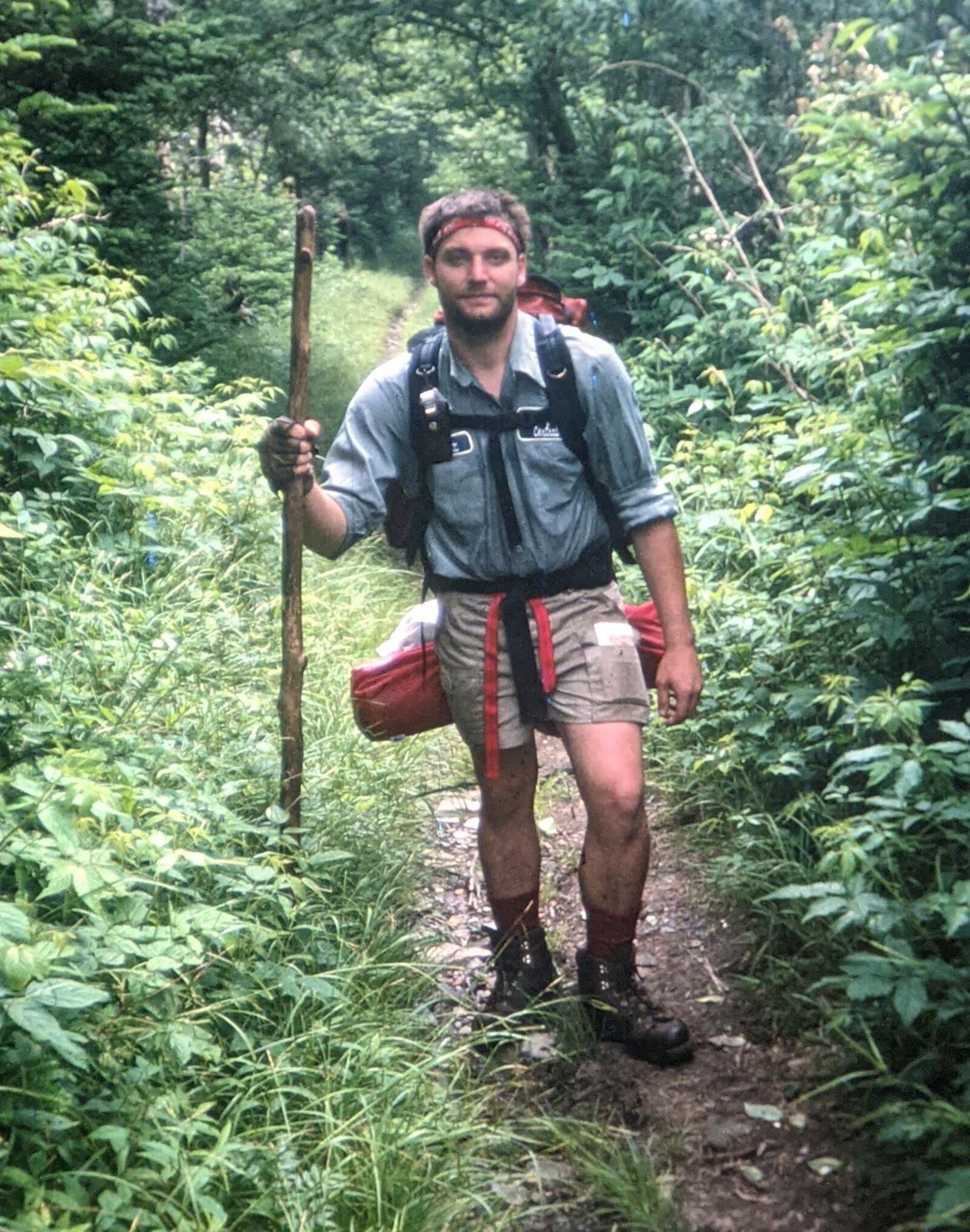 Dayton Hikers founder Andy Niekamp on the Appalachian Trail in 1990.