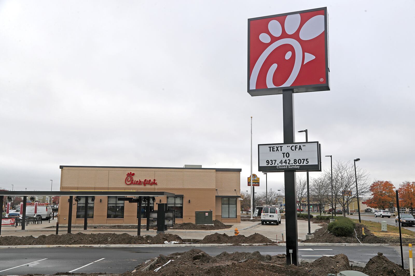 The Chick-fil-A on Bechtle Avenue in Springfield is nearing completion Wednesday, Oct. 26, 2022. BILL LACKEY/STAFF