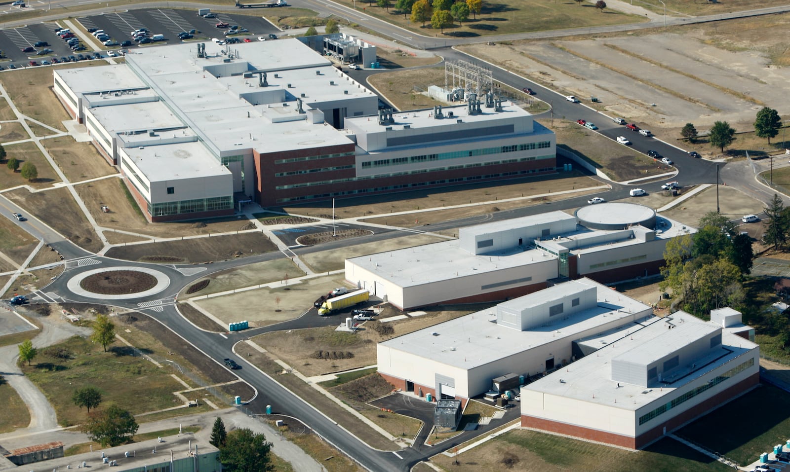 Aerial view of the new Human Performance Wing at WPAFB,  which is the largest single piece of the BRAC construction budget for new incoming programs at Wright-Patterson Air Force Base at a price tag of $194.5 million out of a total of $332 million in total BRAC construction costs.