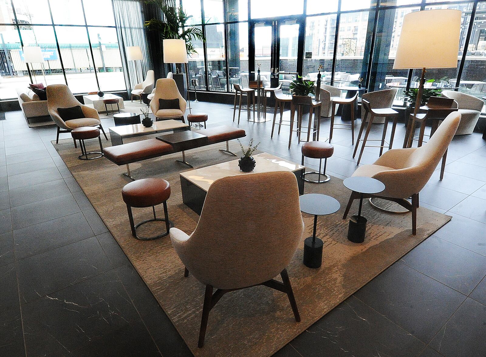 A look inside the new AC Hotel at 124 Madison Street, in downtown Dayton across from Day Air Ballpark. The AC Hotel opened Monday March 13, 2023. MARSHALL GORBY\STAFF