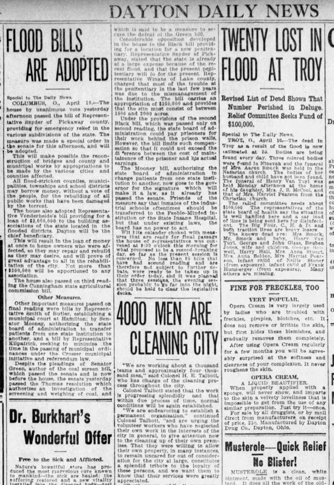 Dayton history pages 1913 Flood