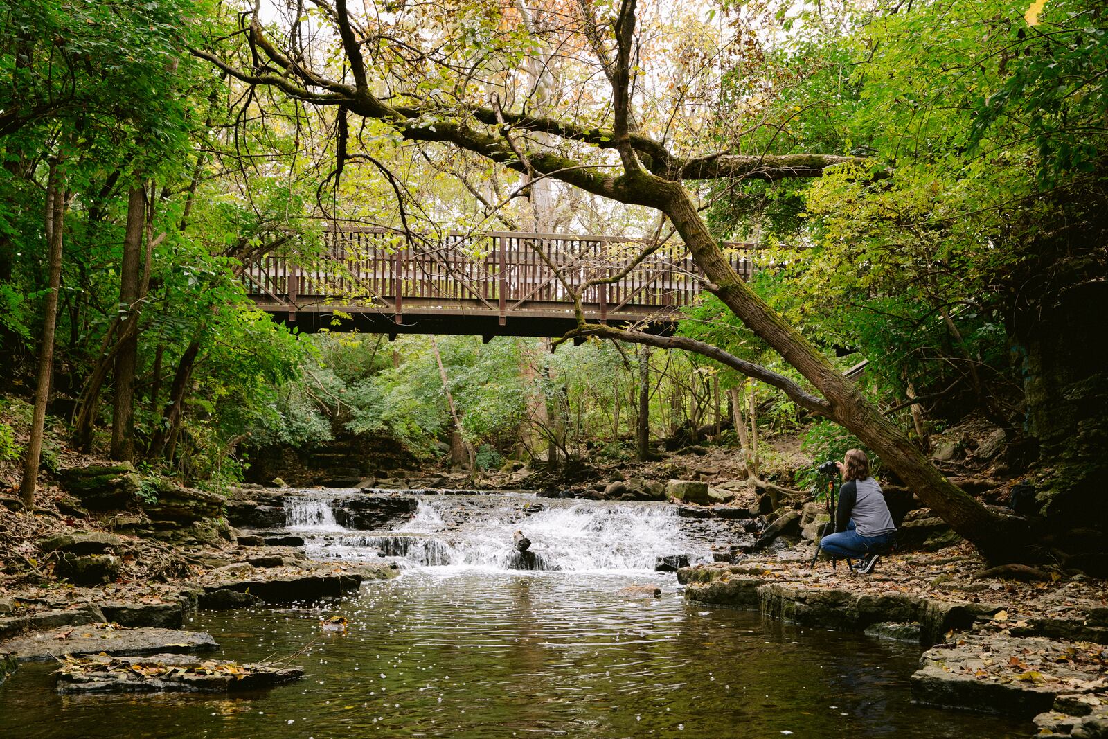 Indian Run Falls in Dublin, Ohio.