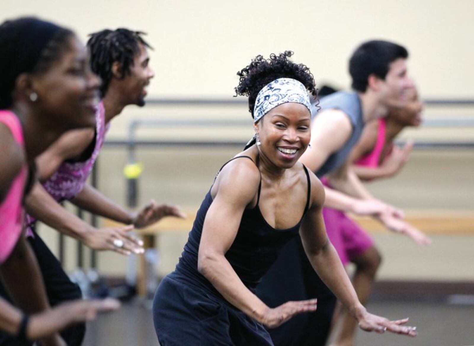 Sheri "Sparkle" Williams rehearses with the Dayton Contemporary Dance Company in their Dayton studio. The company will perform "Etchings," a dance created by female choreographers at the Eichelberger Theatre at Stivers High School for the Arts Saturday Feb. 20 at 7:30 p.m and Sunday Feb. 21 at 3 p.m. LISA POWELL / STAFF