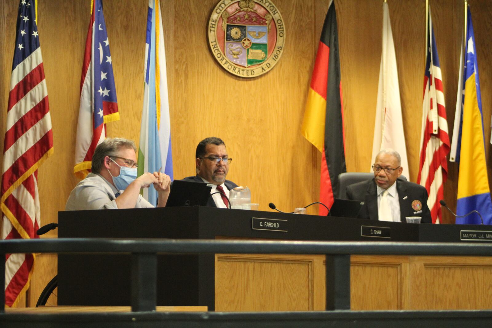 The Dayton City Commission discusses a proposed property tax abatement agreement for the north buildings of the Dayton Arcade on Wednesday, April 5, 2023. CORNELIUS FROLIK / STAFF