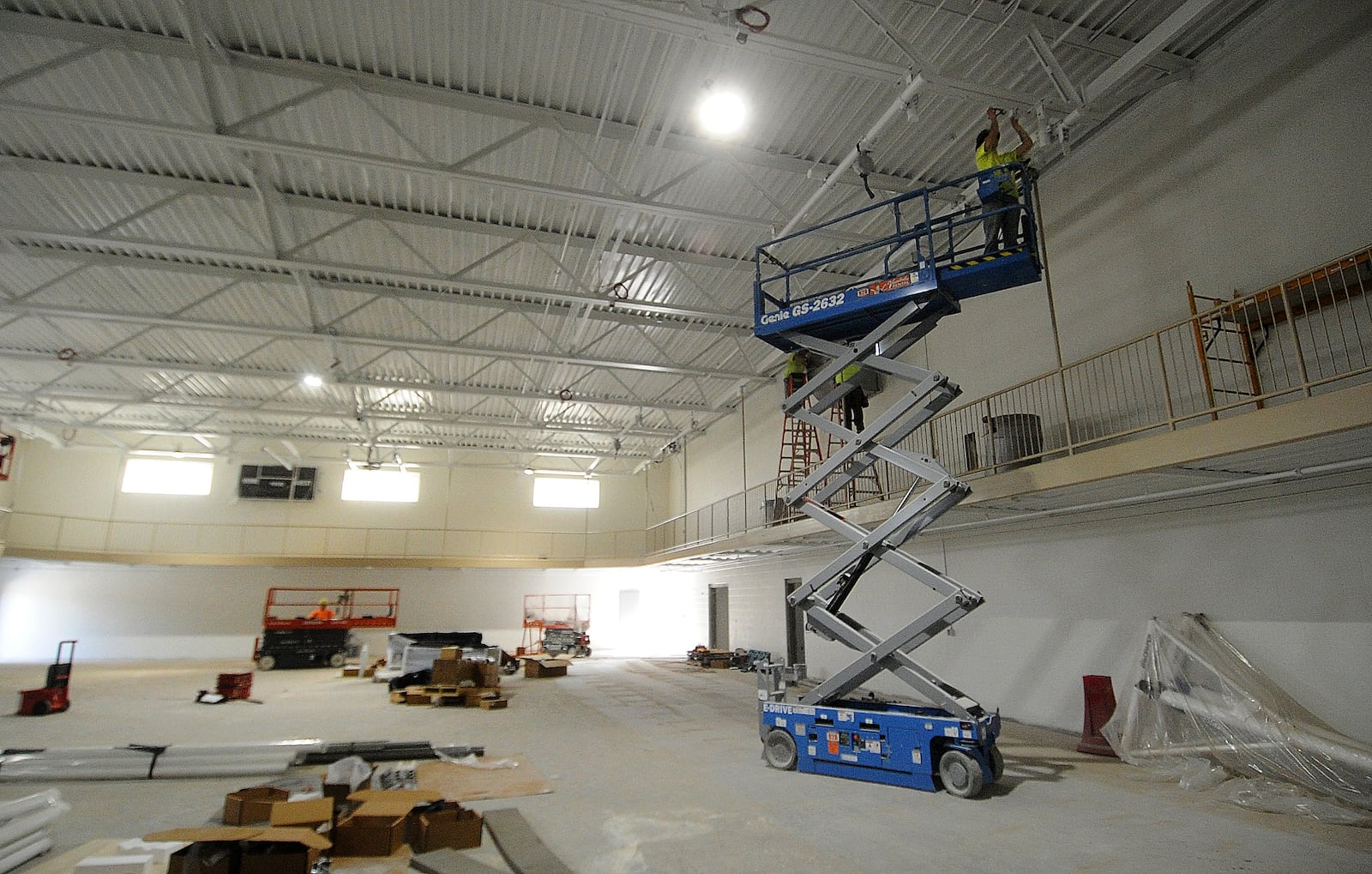 Inside the new Premier Health YMCA building going in at the site of the former Good Samaritan Hospital, located at 2222 Philadelphia Drive. MARSHALL GORBY\STAFF