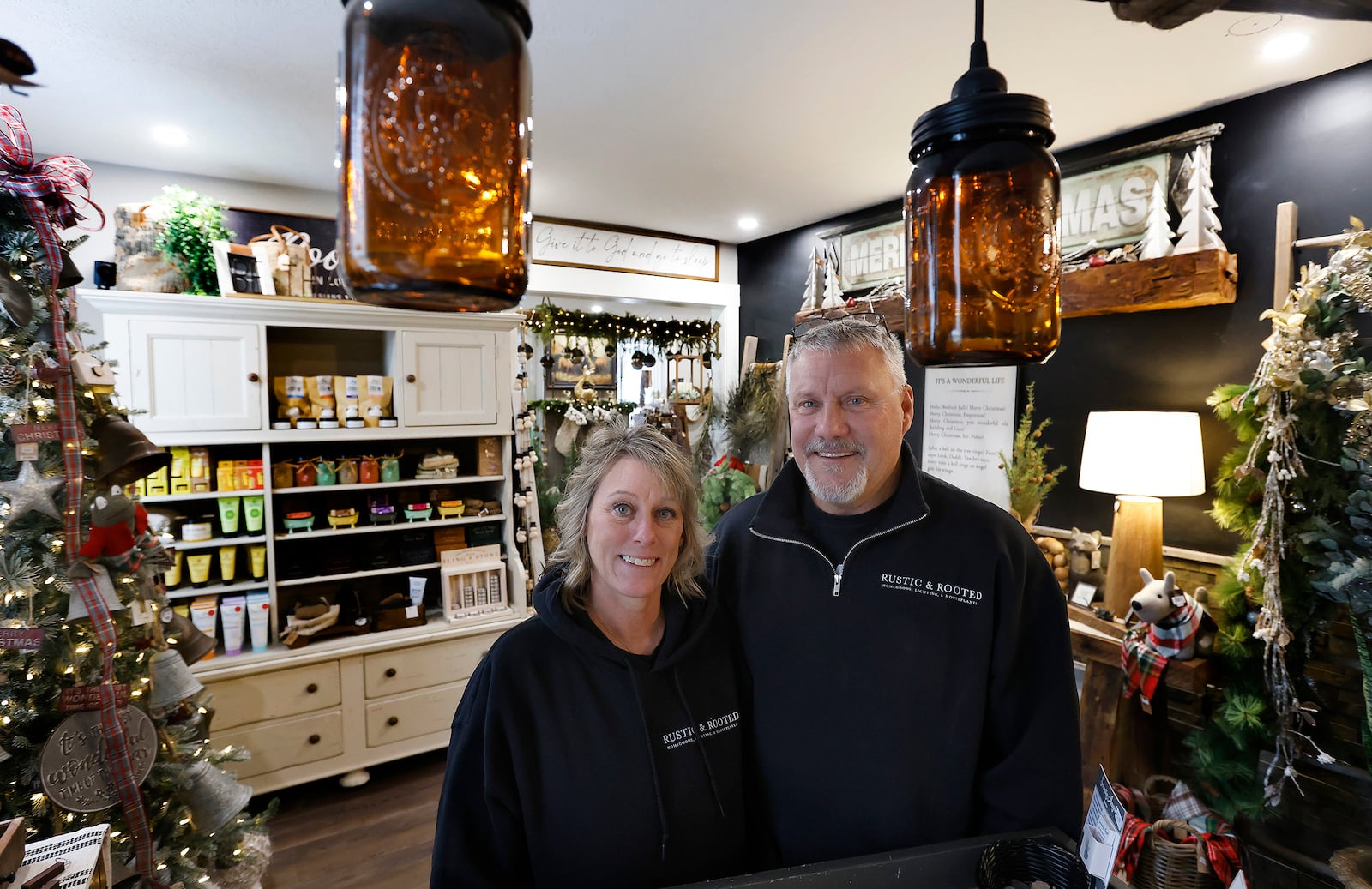 Toni and Jeff Stoltz, the owners of Rustic & Rooted, located at 30 N. Main Street in Englewood.
MARSHALL GORBY\STAFF