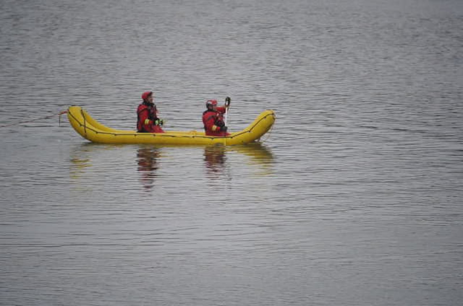 The Dayton Fire Department searched for submerged truck in Great Miami River near West Third Street on Monday, Jan. 11, 2021. STAFF/MARSHALL GORBY