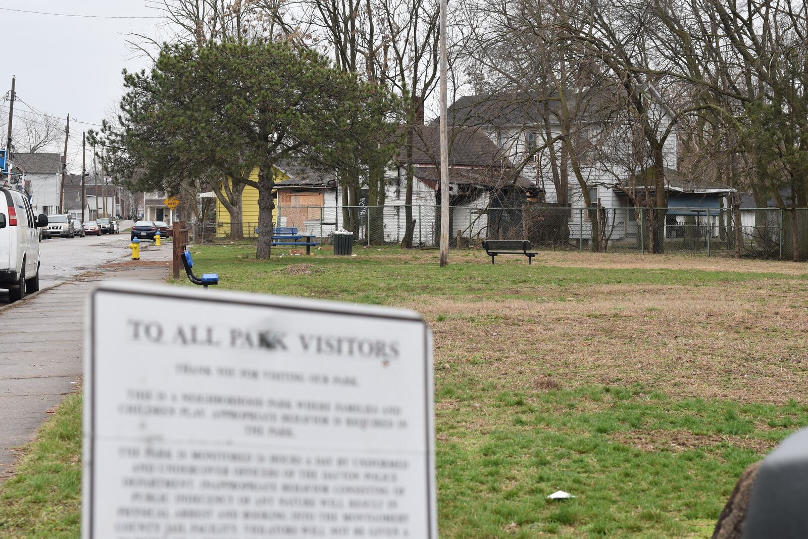 A strategic plan and needs assessment says the city of Dayton could consider decommissioning Borgerdine Park, located a 349 Quitman St. in the Twin Towers neighborhood in southeast Dayton. The 0.4-acre park is an empty field, with a handful of benches. CORNELIUS FROLIK / STAFF