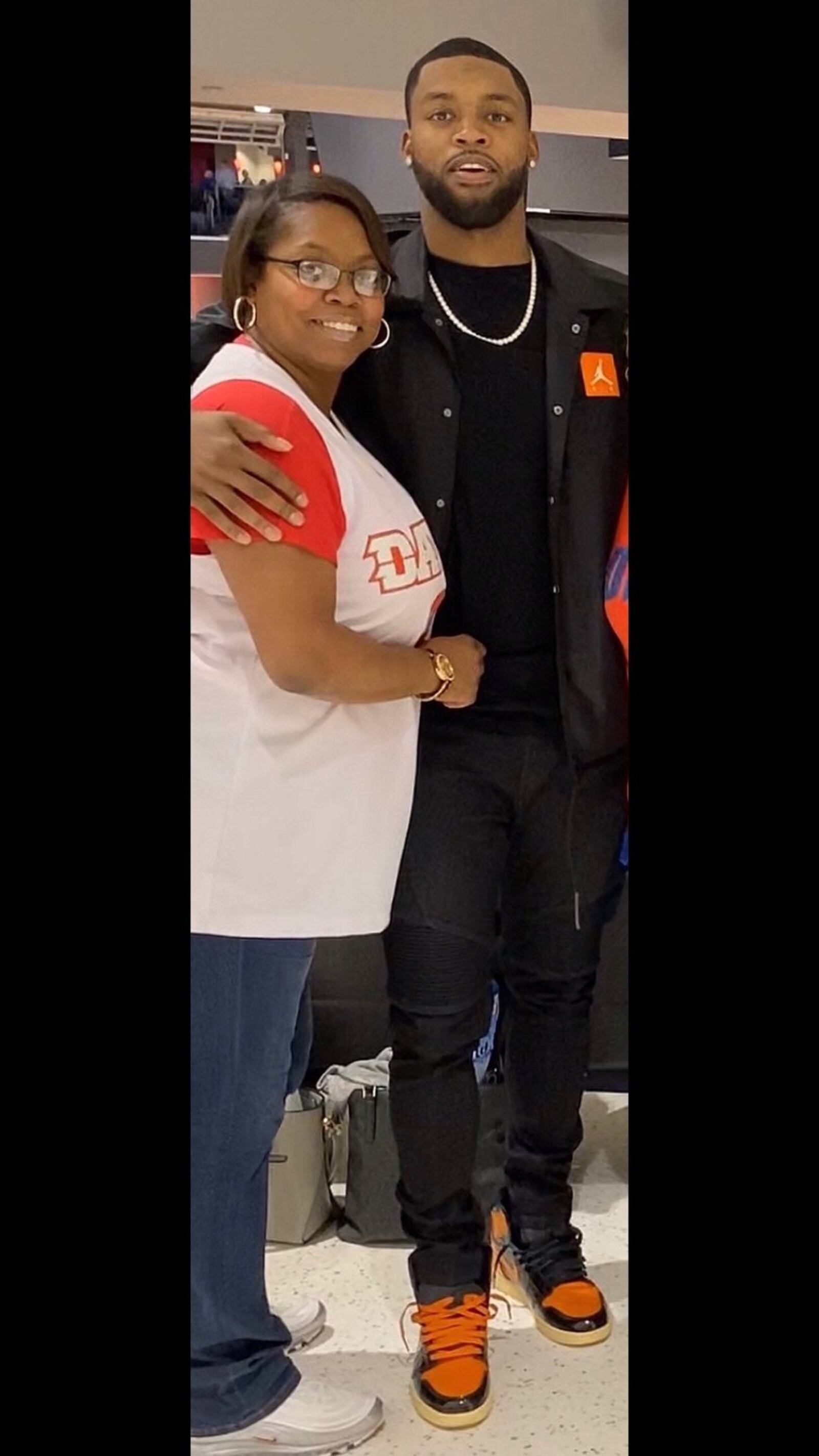 Dayton senior Trey Landers and his mom, Tracy Mathews. CONTRIBUTED