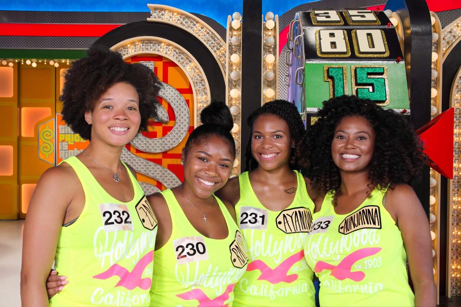 Four Ohio University graduates traveled to Los Angeles this summer, and one of them, Aunjanna Million, 24, of Middletown, won a car as a contestant on “The Price is Right.” From left are: Zari Rose, Rachel Woods, Ayanna Morgan and Million.