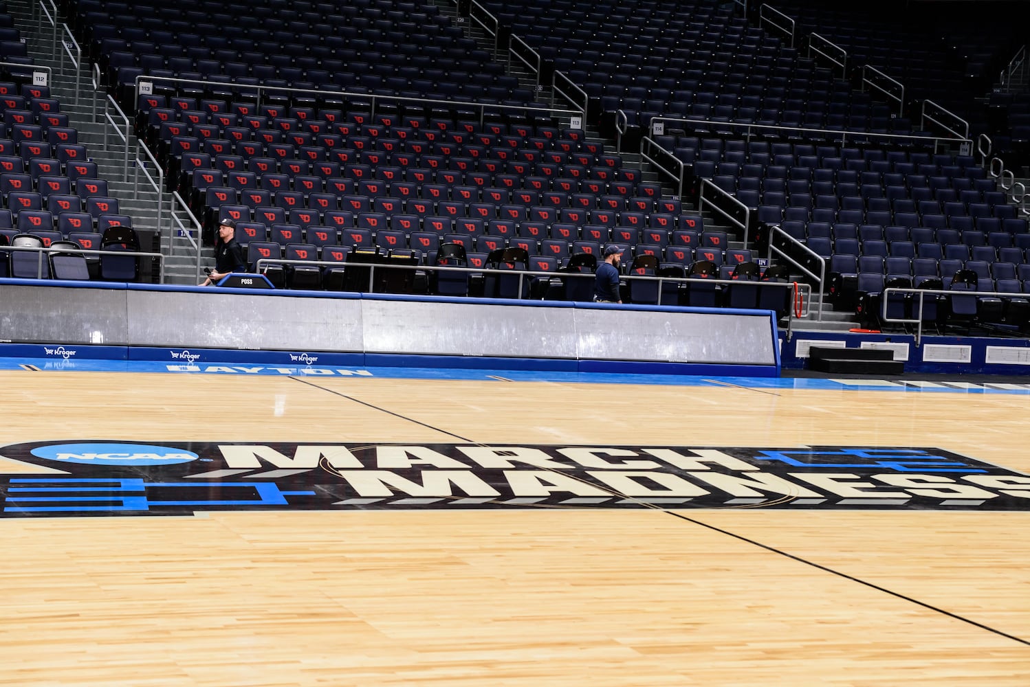 PHOTOS: NCAA First Four basketball court installation at UD Arena