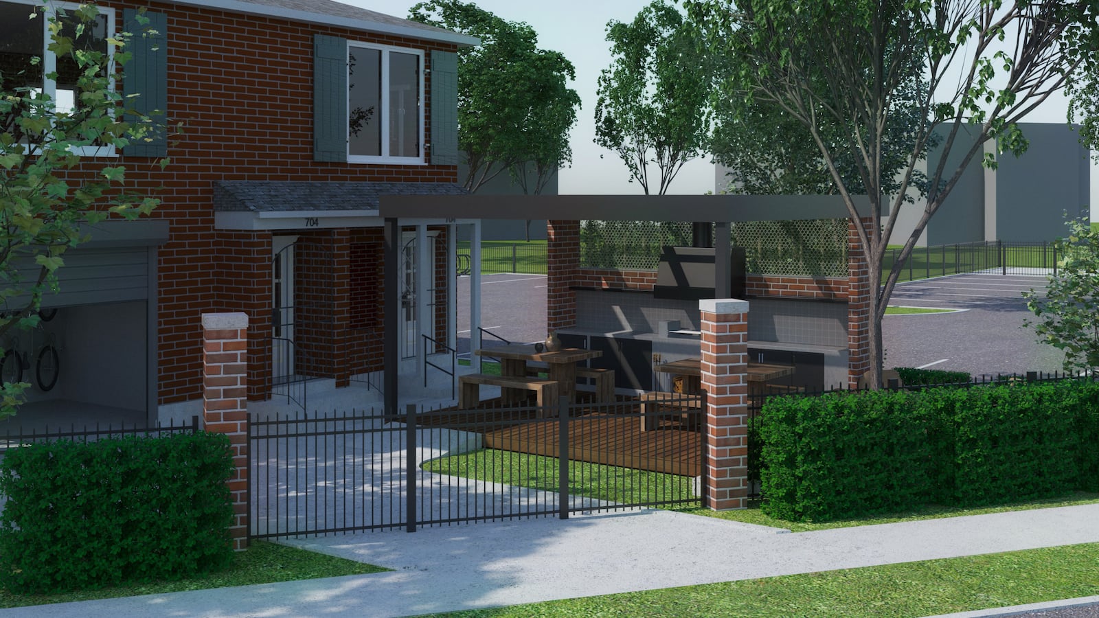 A rendering of grilling area in new apartment development. CONTRIBUTED