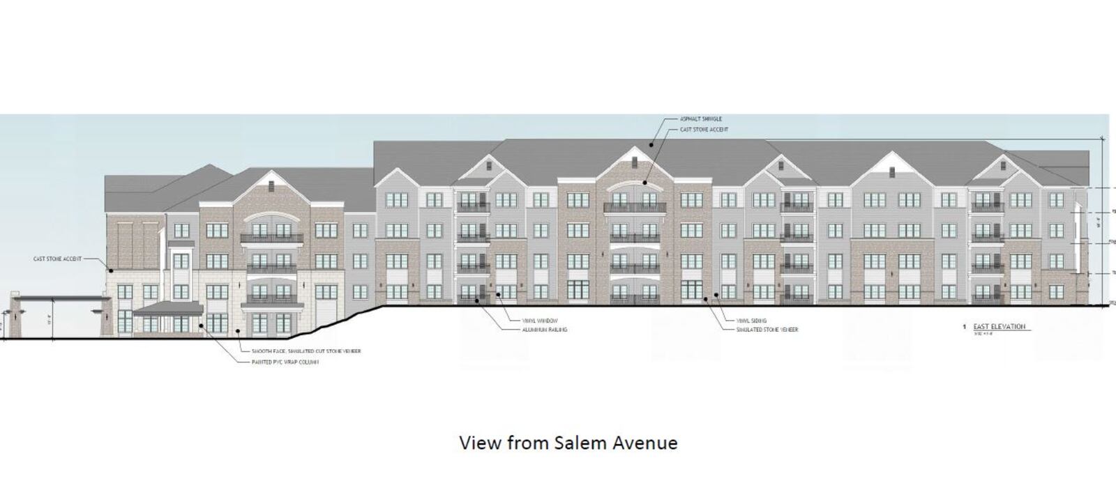 A rendering of proposed housing for the 1000 block of Salem Avenue. CONTRIBUTED