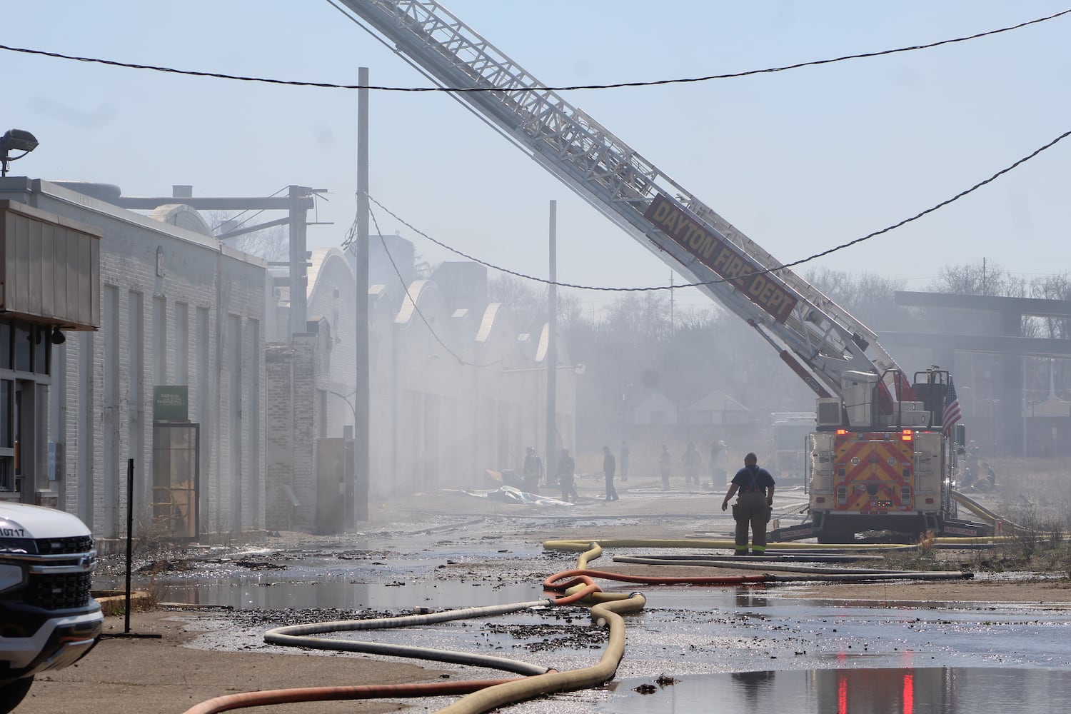 Fire at Wright brothers airplane factory site