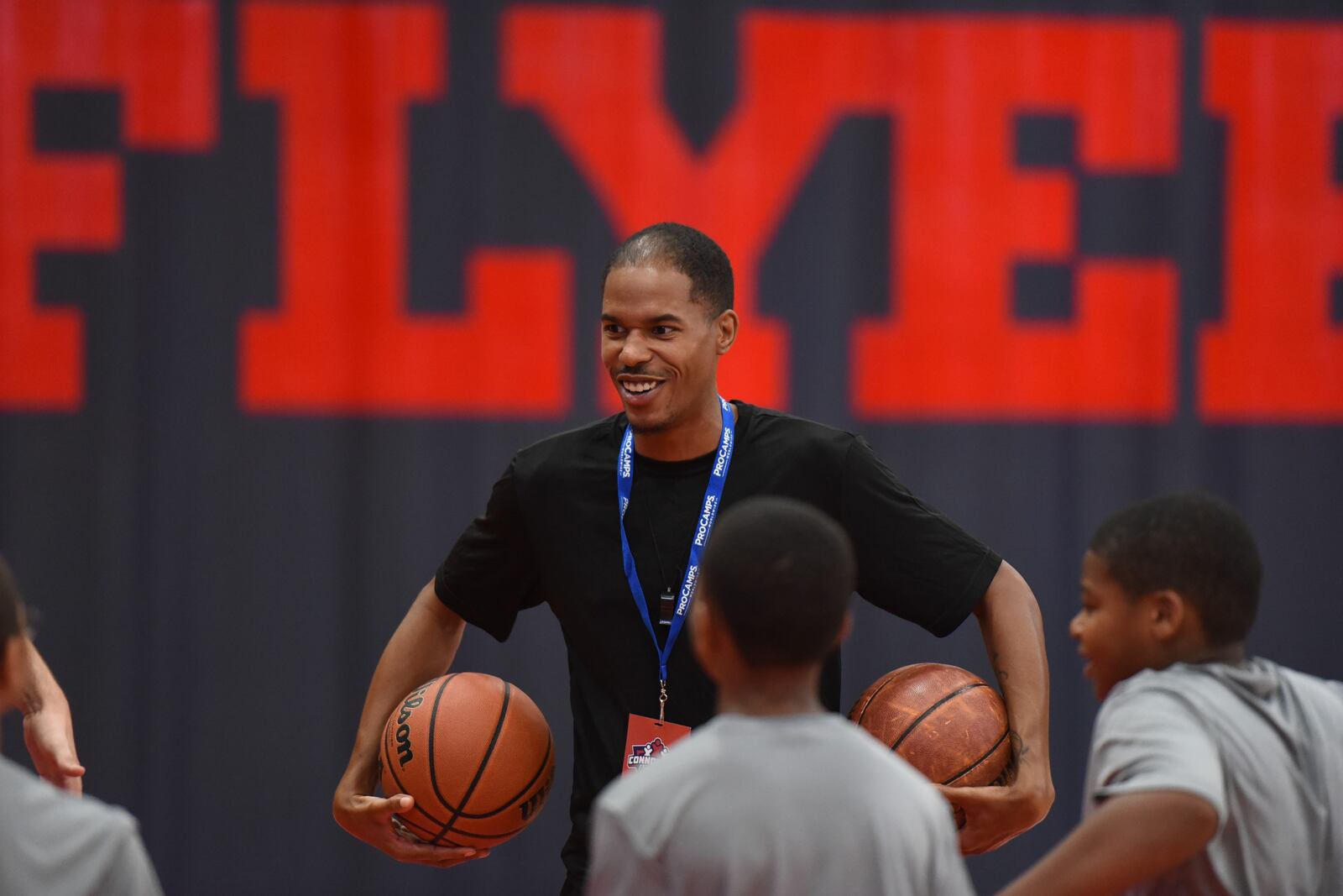 Dwayne Chastain Jr., who was a guard to Thurgood Marshall’s state tournament team in 2014, then played at Sinclair and Glenville State and this coming season will be a varsity assistant coach at Wayne, works the Connor Kids Academy self-enrichment camp at the Frericks Center on the University of Dayton campus this past week. CONTRIBUTED