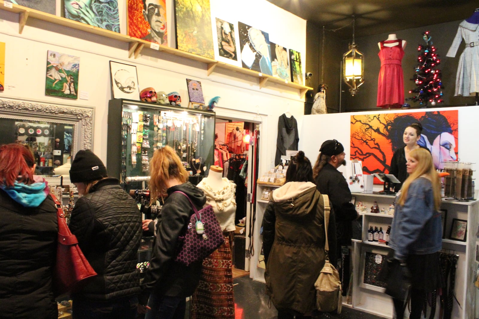 The rain didn't keep happy customers away from their local haunts for Small Business Saturday. Businesses including Brim, Clash Dayton, Heart on Fifth, Omega Music, and Baker Salvage Company had sales, coffee and treats for loyal patrons who braved the weather on Nov. 28, 2015. VIVIENNE MACHI / STAFF