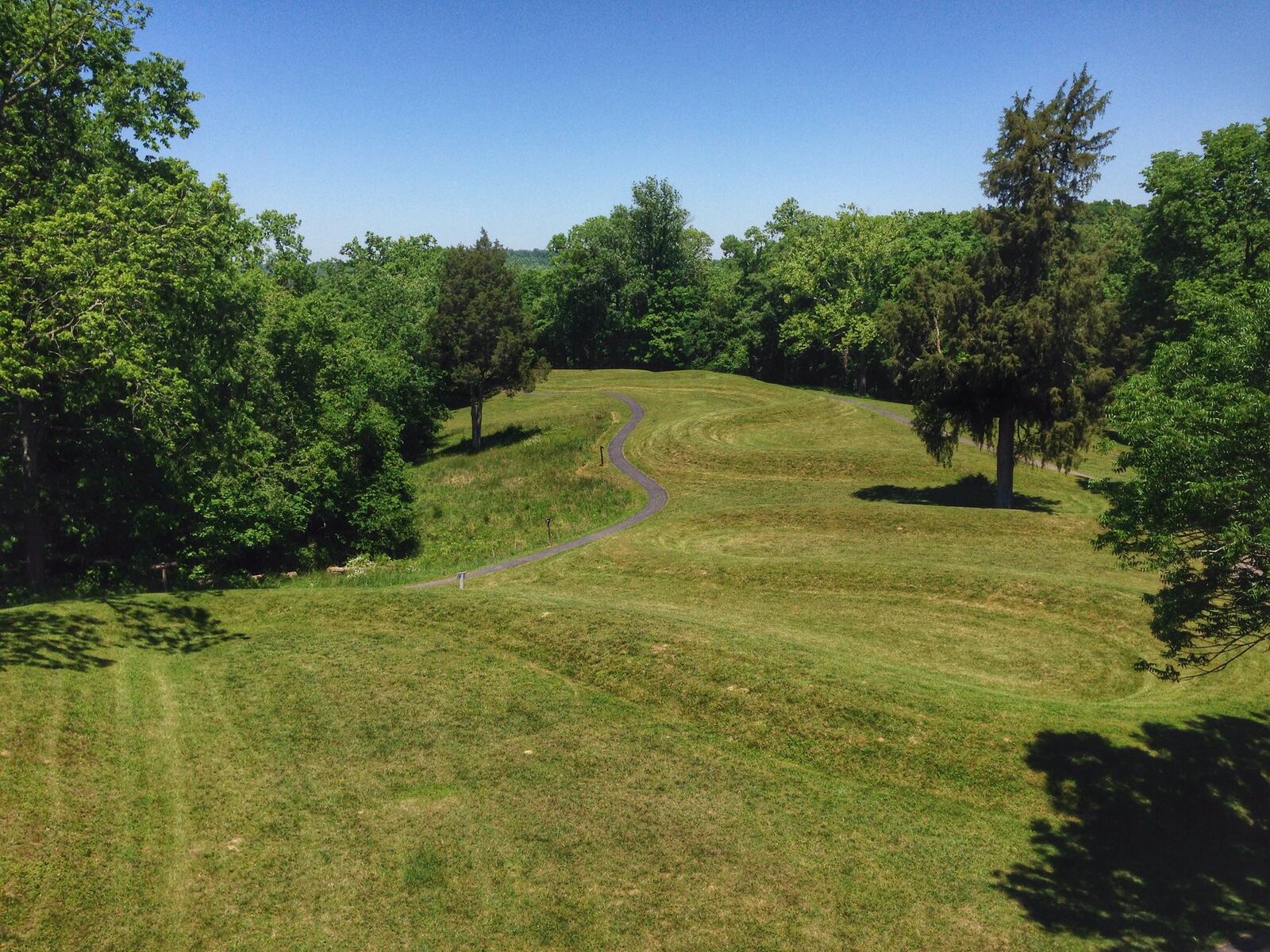 Serpent Mound near Hillsboro in Adams County is a one-of-a-kind ancient geoglyph created by prehistoric American Indians. CONNIE POST/STAFF