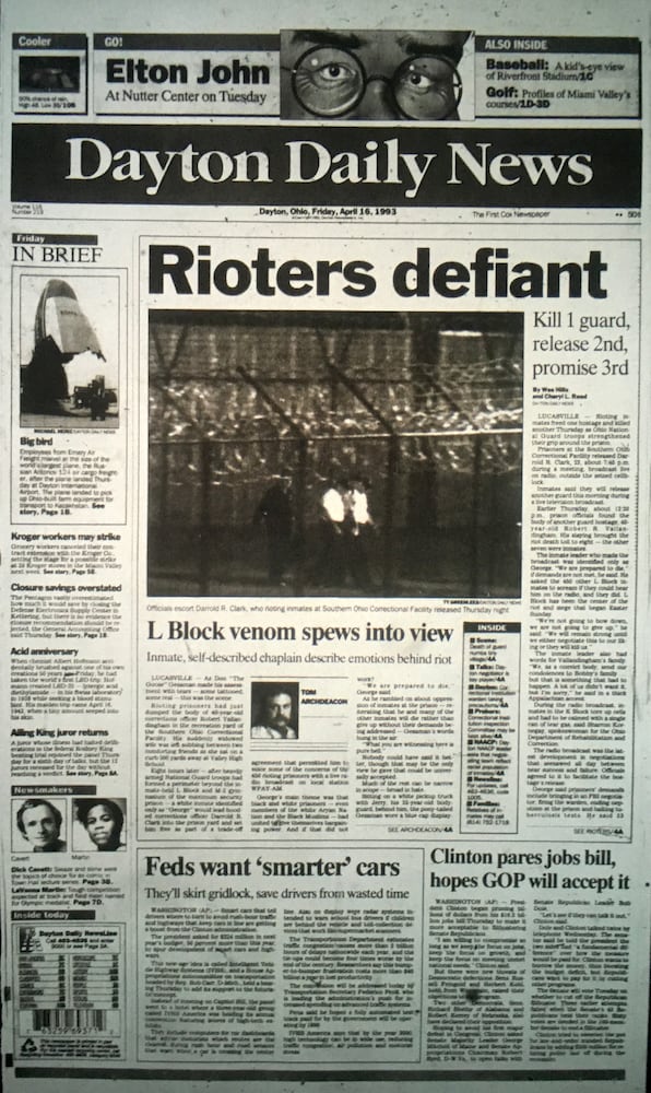 Lucasville prison riot: front pages tell the story