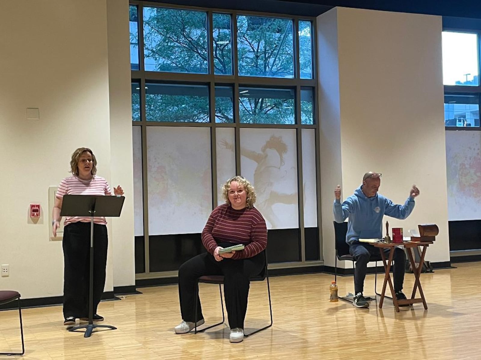 Left to right: Gina Handy Minyard (Heidi), Atlas Kessinger (Debater) and Robb Willoughby (Legionnaire) will appear in Magnolia Theatre Company's production of "What the Constitution Means to Me." PHOTO BY RUSSELL FLORENCE JR