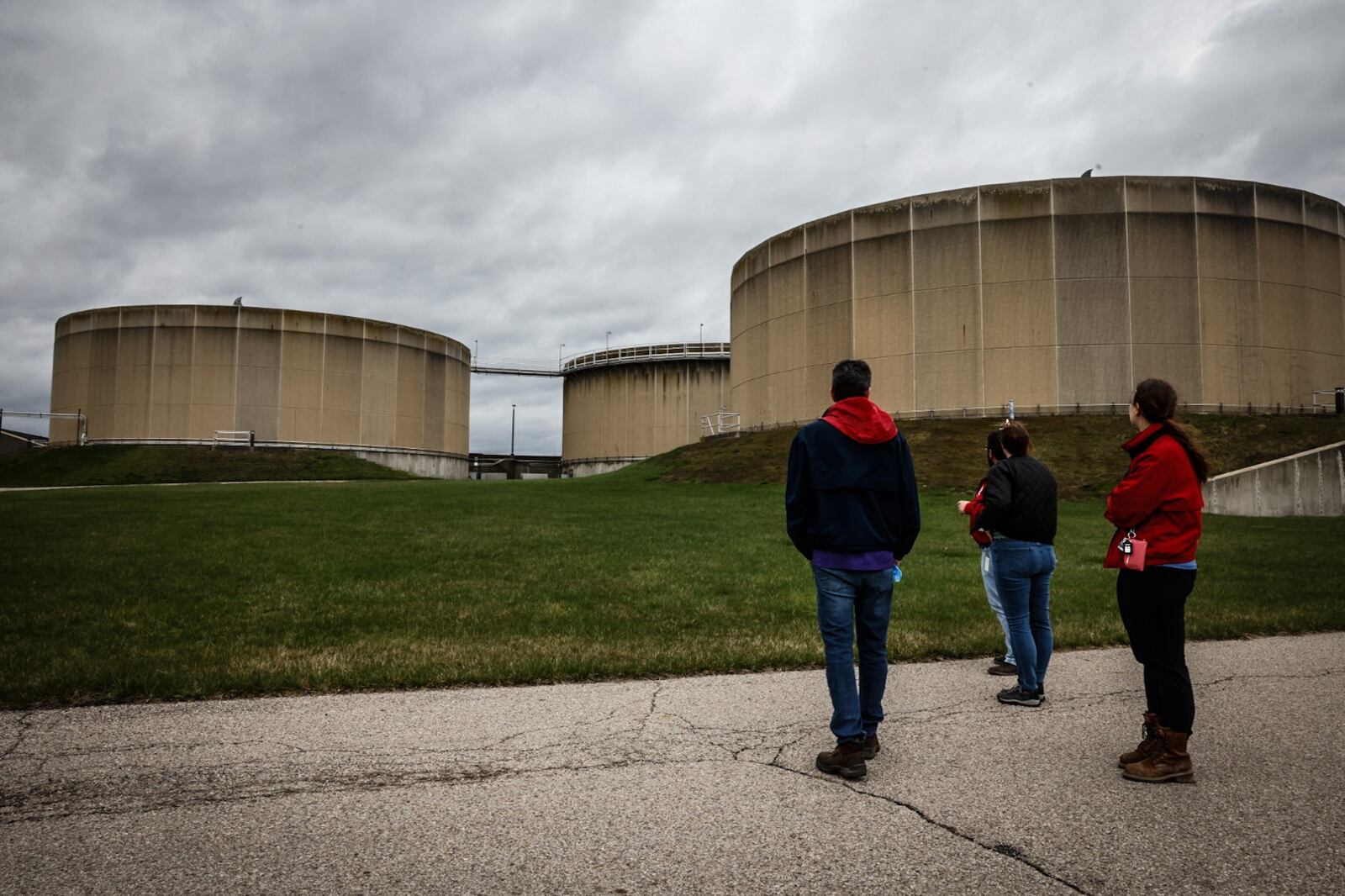 The large tanks serve as one step in several that clean commercial and residential water. JIM NOELKER/STAFF