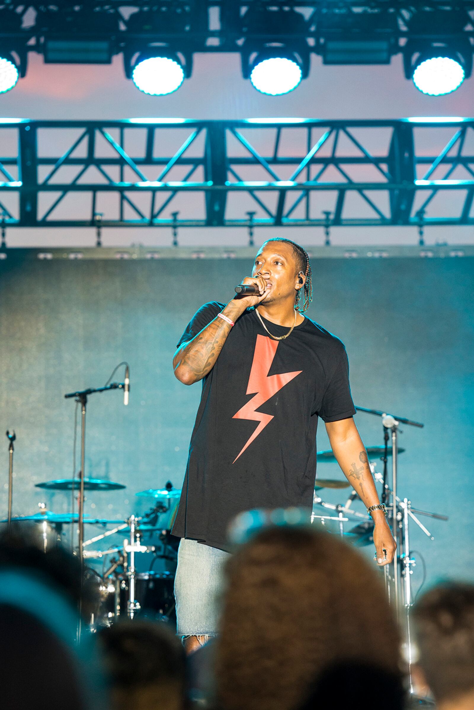 Rap musician Lecrae performs at Summer Fest on July 29 at Wright-Patterson Air Force Base. U.S. AIR FORCE PHOTO/JAIMA FOGG