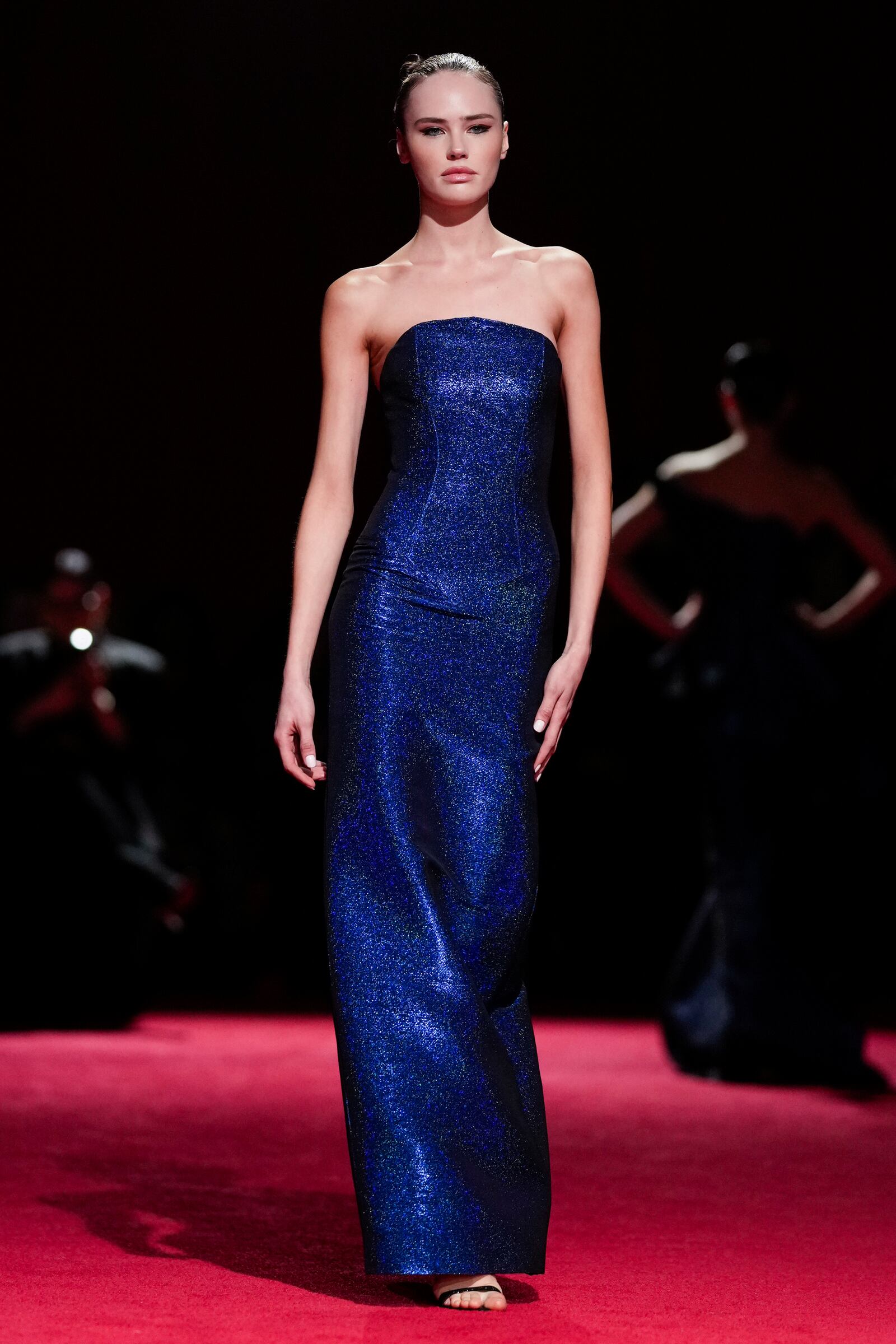 A model walks the runway during the Christian Siriano Fall/Winter 2025 fashion show at Chelsea Industrial during New York Fashion Week on Thursday, Feb. 6, 2025, in New York. (Photo by Charles Sykes/Invision/AP)