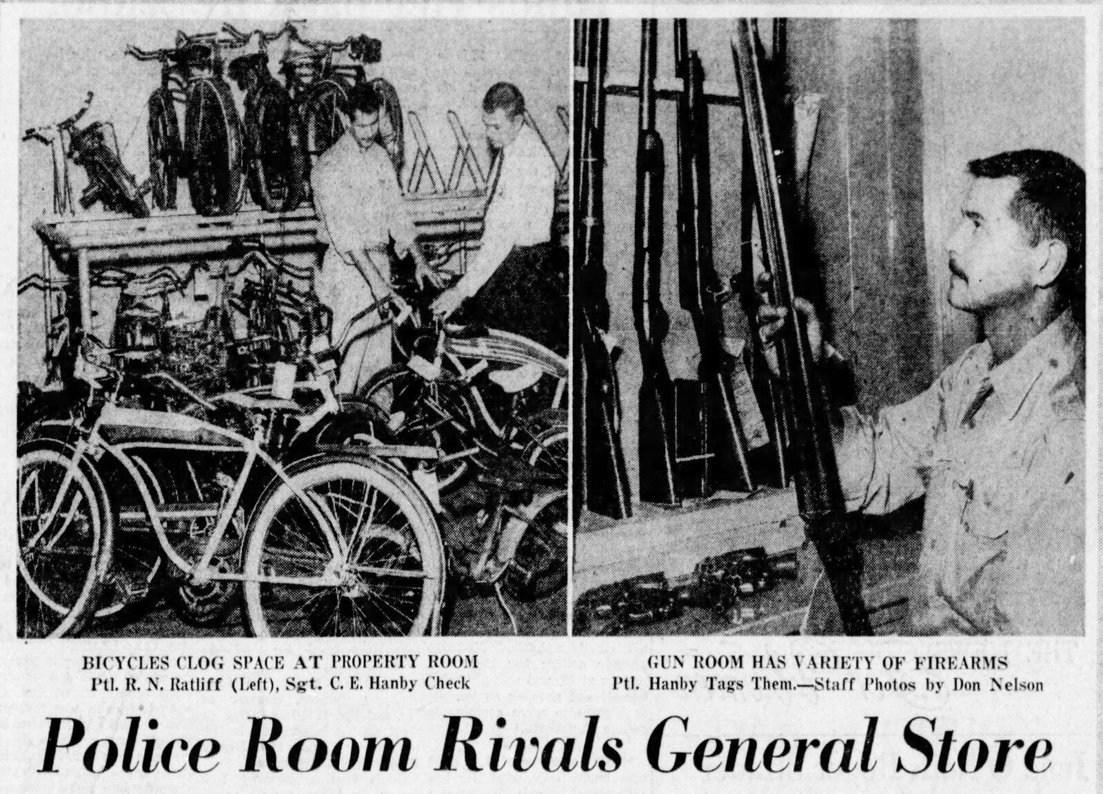 Sept. 17, 1957: Police room rivals general store. DAYTON DAILY NEWS ARCHIVES