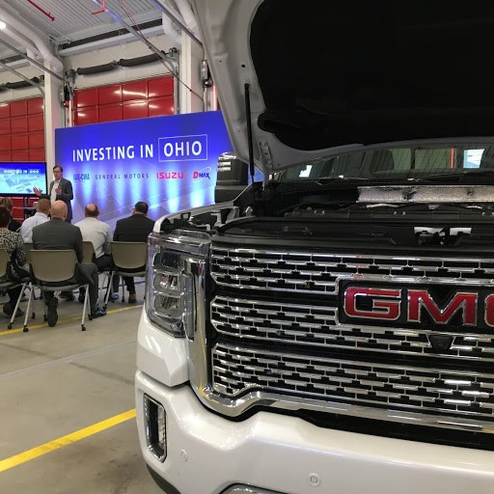 Reichard Buick-GMC provided several GMC and Chevrolet trucks for the General Motors-DMAX press conference Thursday in Brookville, including this one. THOMAS GNAU/STAFF