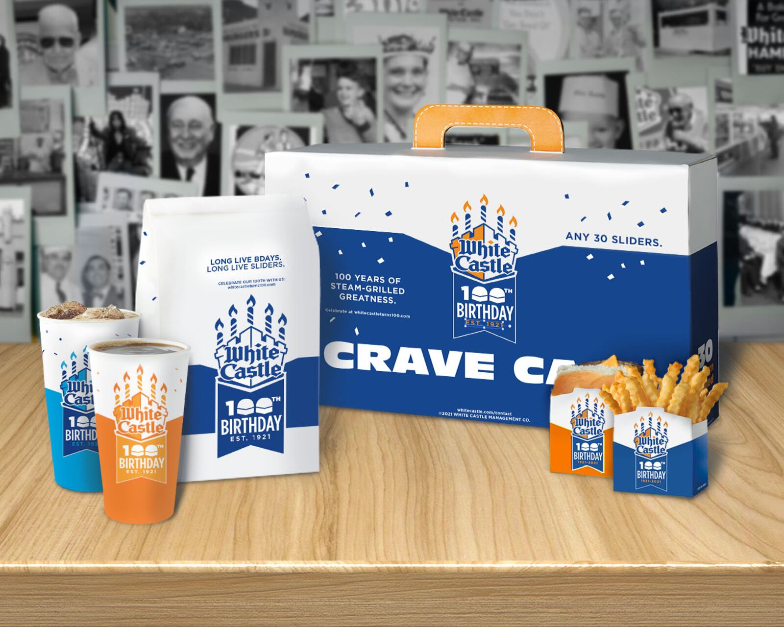 White Castle's 100th anniversary special product packaging.