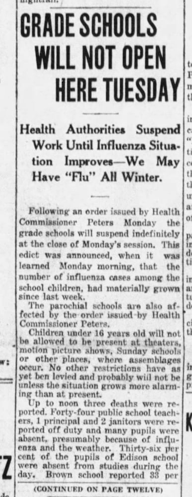 Images: Newspaper articles offer glimpse at Dayton during the 1918 Spanish influenza pandemic