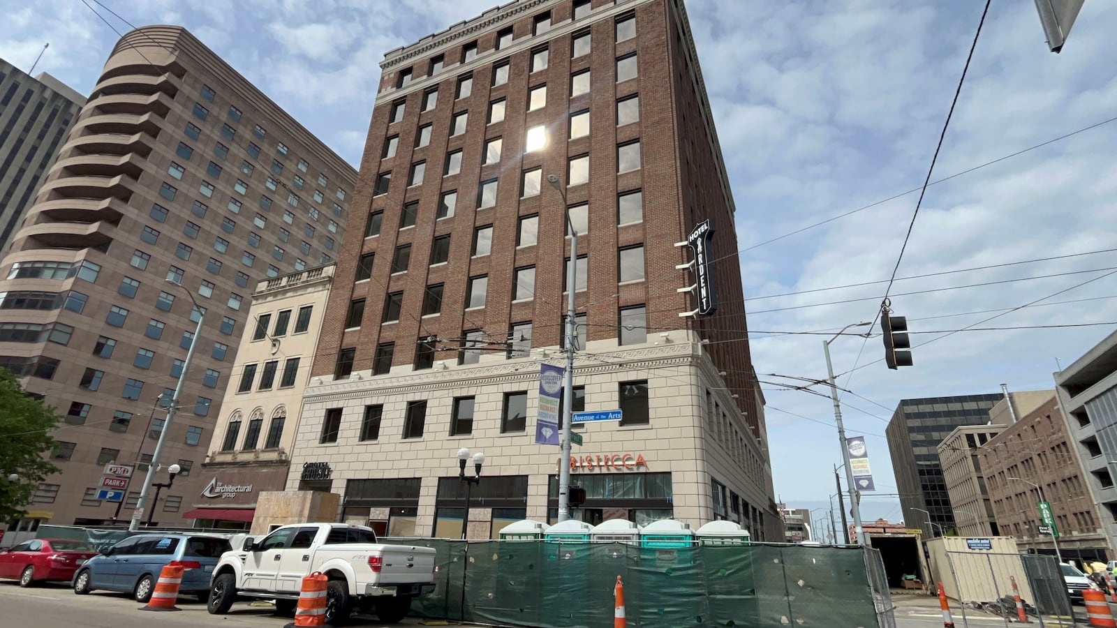 Work continues on the Hotel Ardent, a new boutique hotel at 137 N. Main St. in downtown Dayton, across from the Victoria Theatre. The new hotel is expected to open in the third quarter of 2024. CORNELIUS FROLIK / STAFF