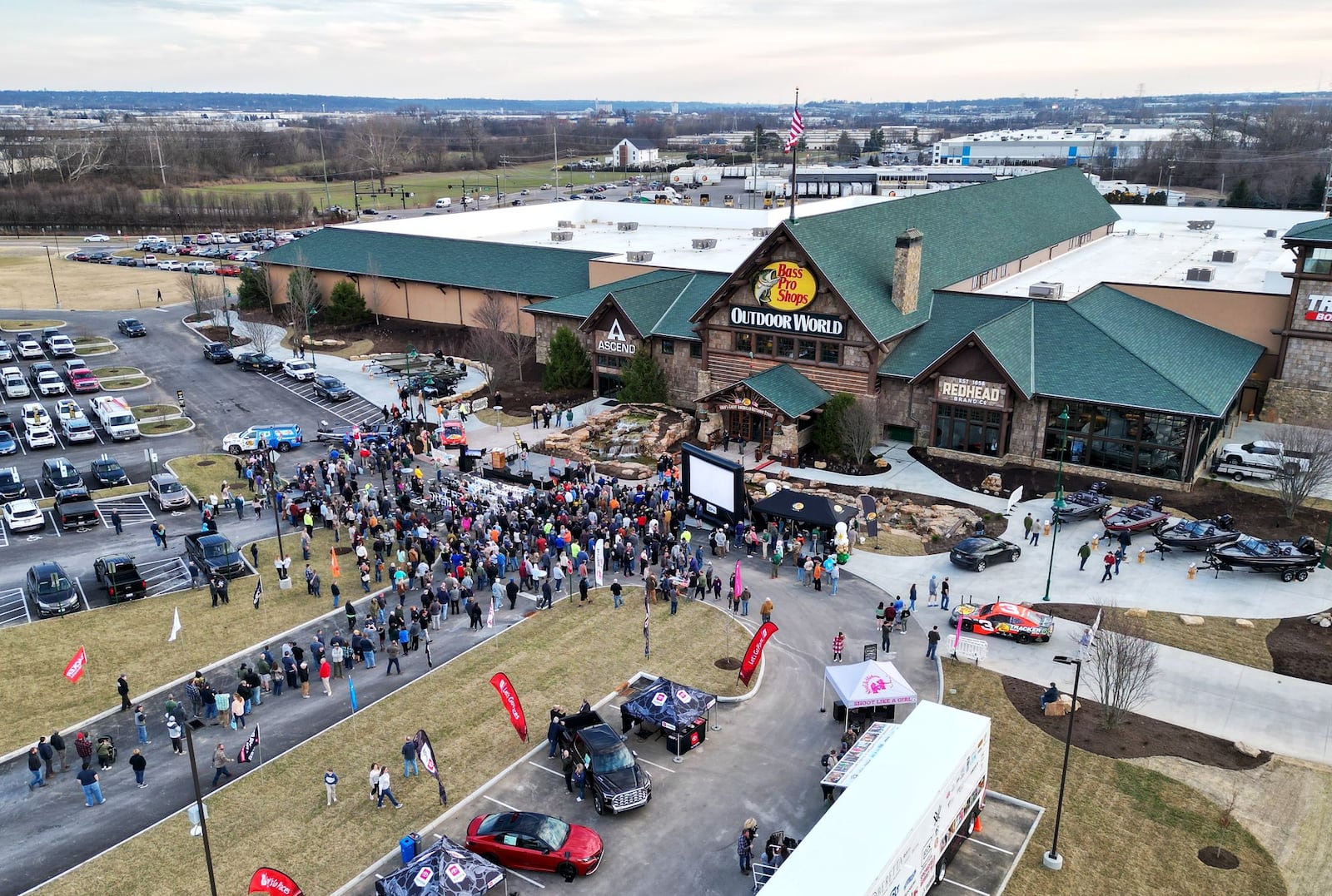 Hundreds gathered for the grand opening of Bass Pro Shops Wednesday, Feb. 21, 2024 in West Chester Township. NICK GRAHAM/STAFF