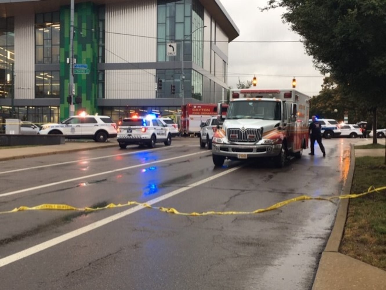 Police cruisers involved in accident near Main Library