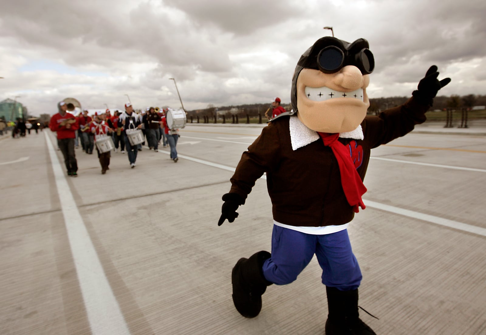 The Stewart Street bridge opened at 12:33 p.m. Monday, Nov. 30, 2009, as officials and onlookers gathered in the center of the bridge that connects Patterson and Edwin C. Moses boulevards.After the official ribbon-cutting, University of Dayton Flyers mascot Rudy Flyer lead a procession of vehicles Staff by Jim Witmer