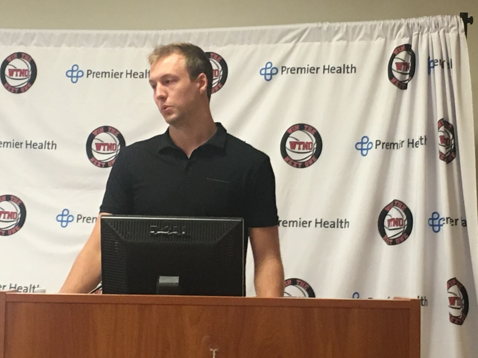 Luke Kennard announced plans for his second annual basketball camp Wednesday during a press conference at Atrium Medical Center. RICK McCRABB/STAFF