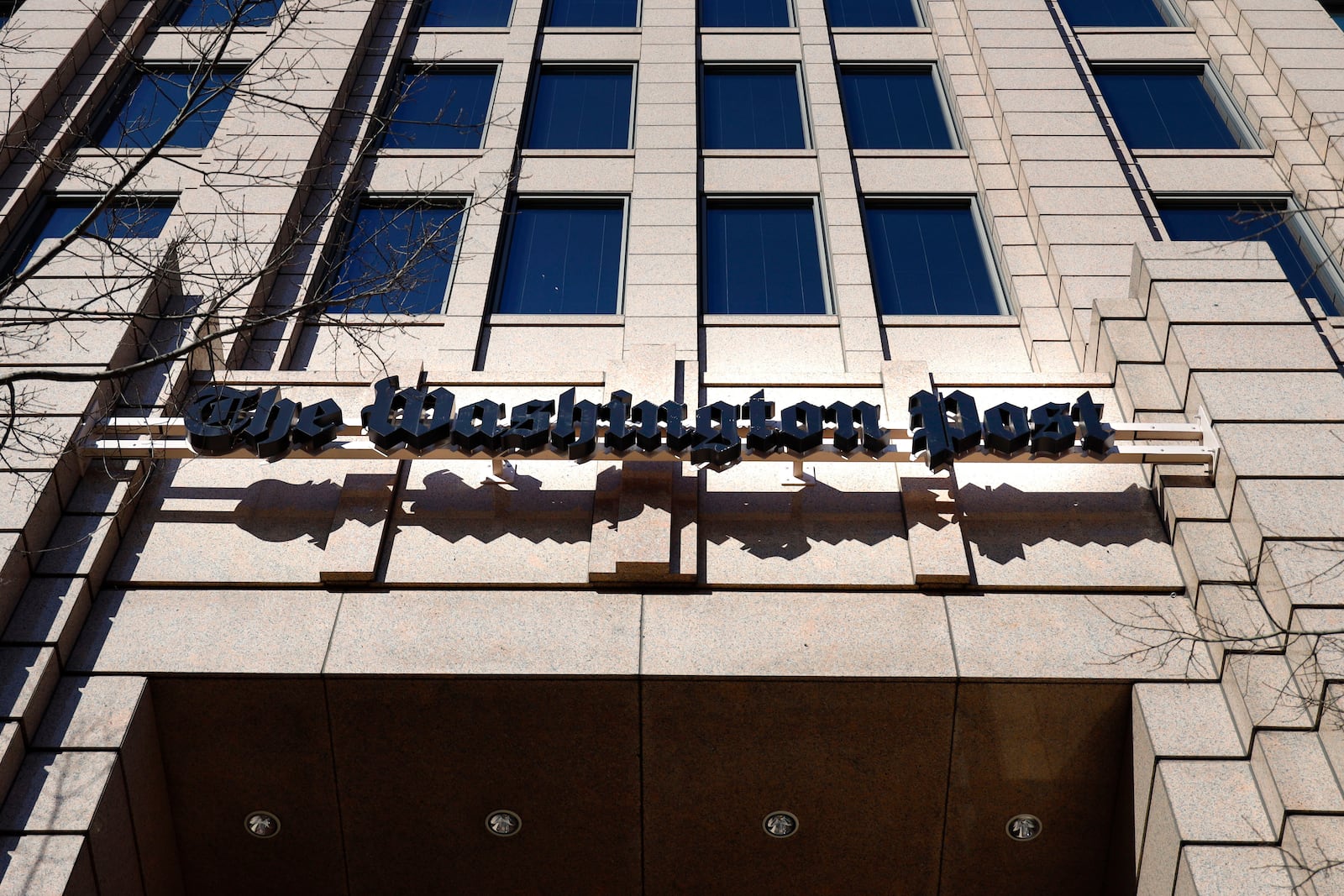 FILE - The One Franklin Square Building, home of The Washington Post, in downtown Washington is shown, Friday, Feb. 8, 2019. (AP Photo/Pablo Martinez Monsivais)