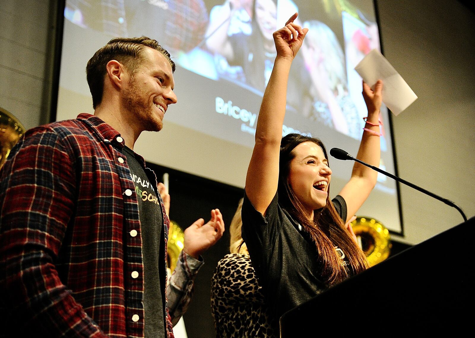 Wright State University Medical student Bricey Bayonnet reacts Friday March 18, 2022 to being matched in Emergency Medicine at Carolinas Medical Center. MARSHALL GORBY\STAFF