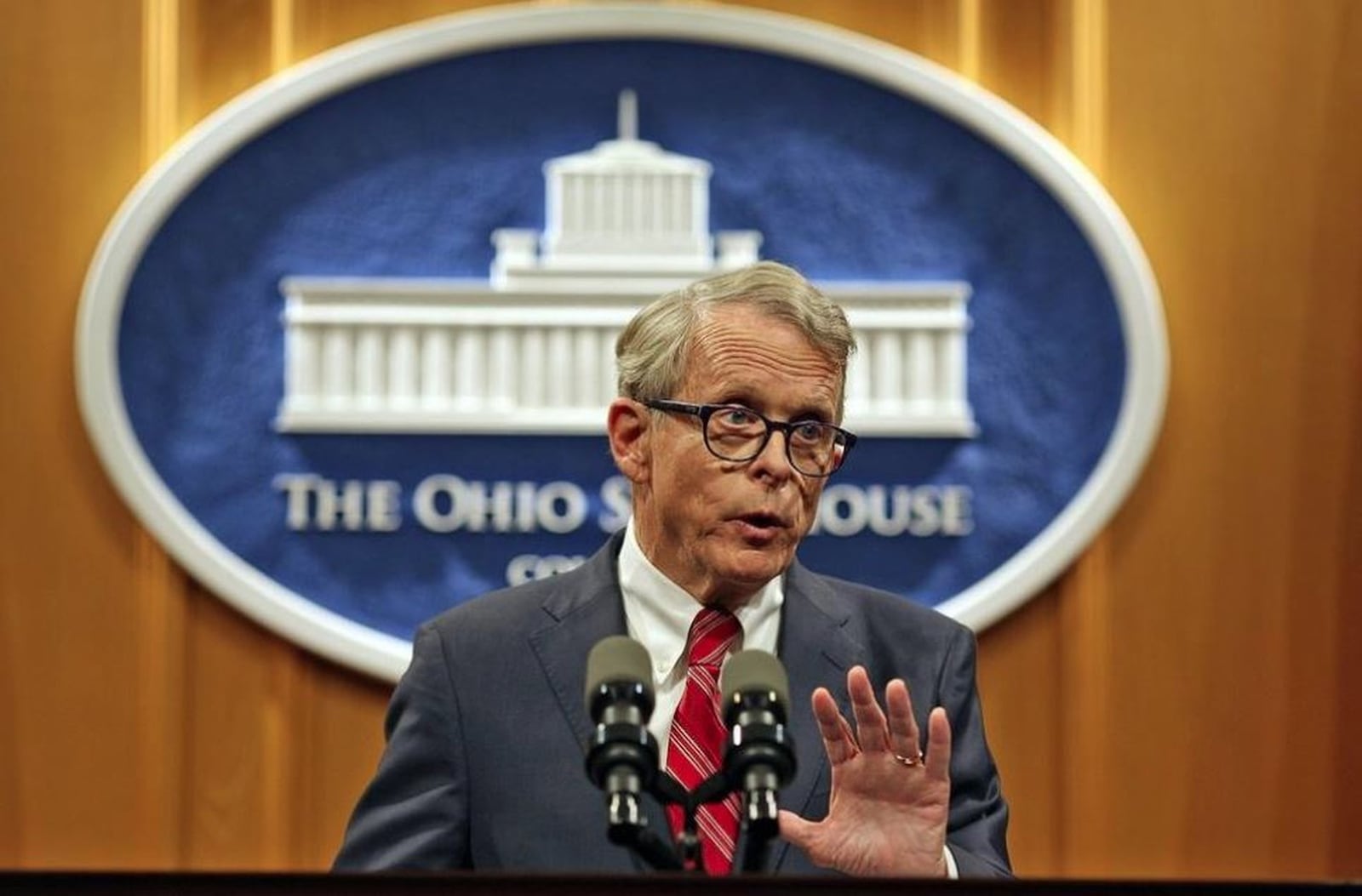 Ohio Gov. Mike DeWine’s has ordered state agencies to analyze PFAS in Ohio’s water. When the Dayton Daily News asked the Republican’s office how the governor planned to pay for the analysis and future remediation efforts, his spokesman said it was “premature to speculate on this.” BROOKE LAVALLEY / THE COLUMBUS DISPATCH