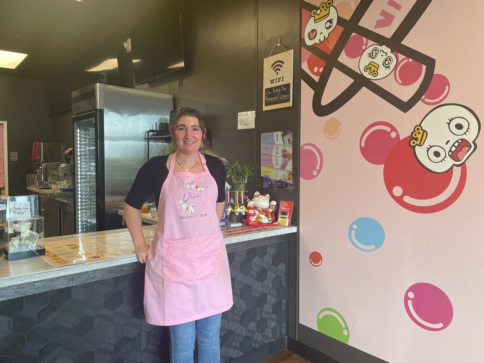 Vivi Bubble Tea recently opened at 6048 Wilmington Pike in Sugarcreek Twp. featuring a variety of authentic Taiwanese bubble teas and toppings. Pictured is owner Kaitlan Jiang. NATALIE JONES/STAFF