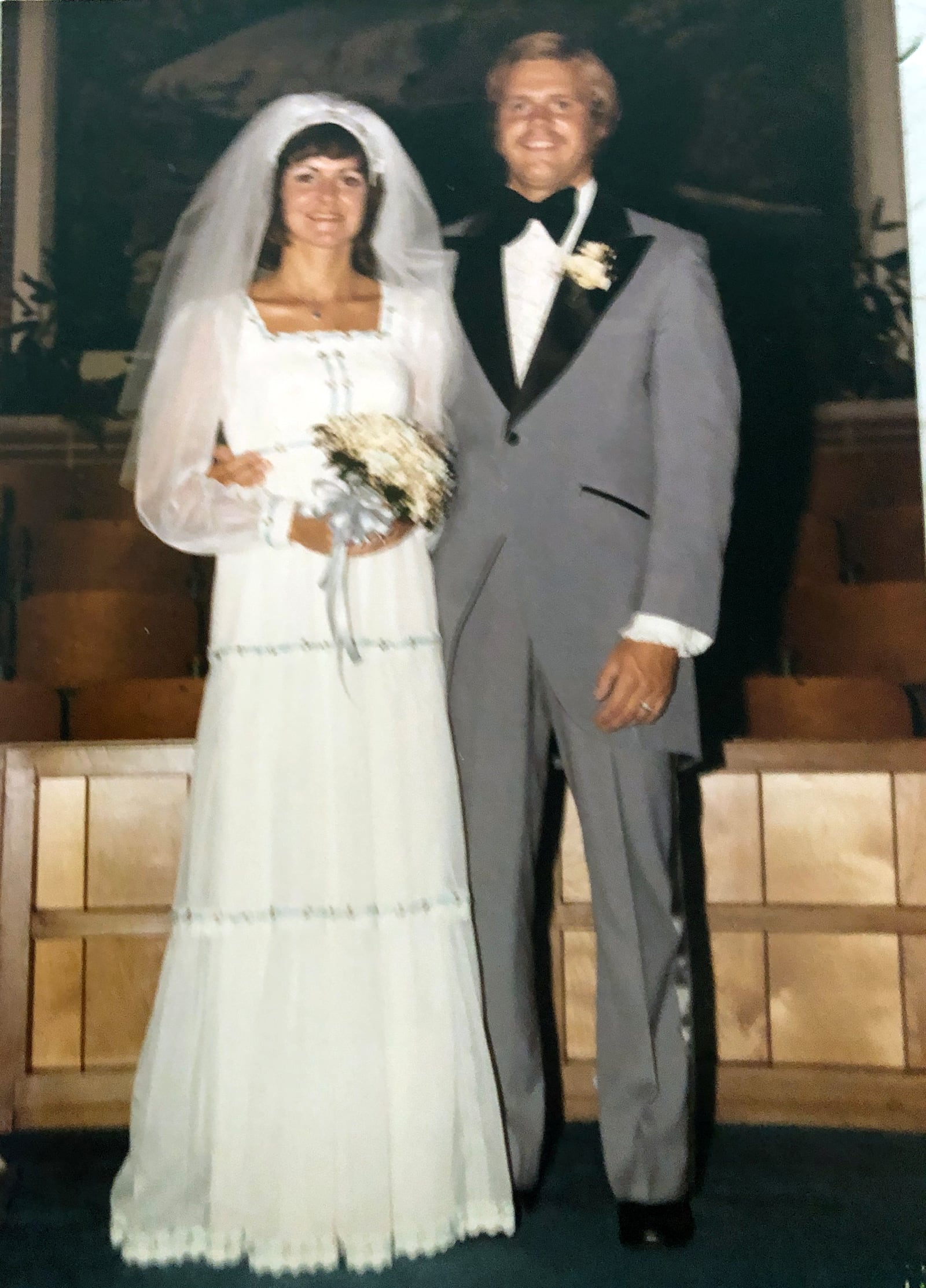 Cristy (L) and Ken Kettering on their wedding day in August of 1974.