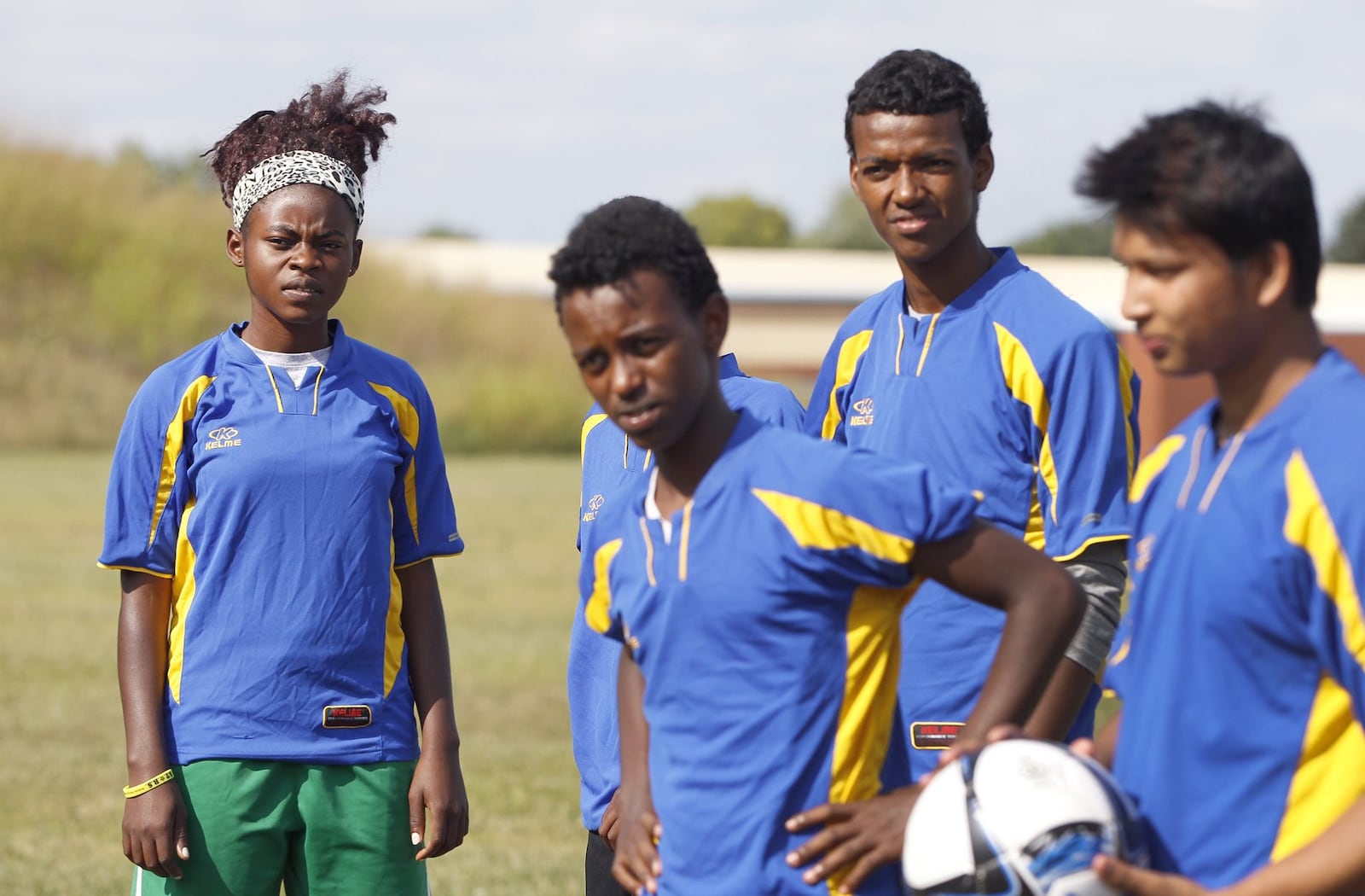 Isabella Danhoui, raised in Ghana and a former teammate on the Belmont High School soccer team, has been given a scholarship to the University of Northwest Ohio in Lima. Danhoui is still working out with the high school soccer team before she starts college. LISA POWELL / STAFF