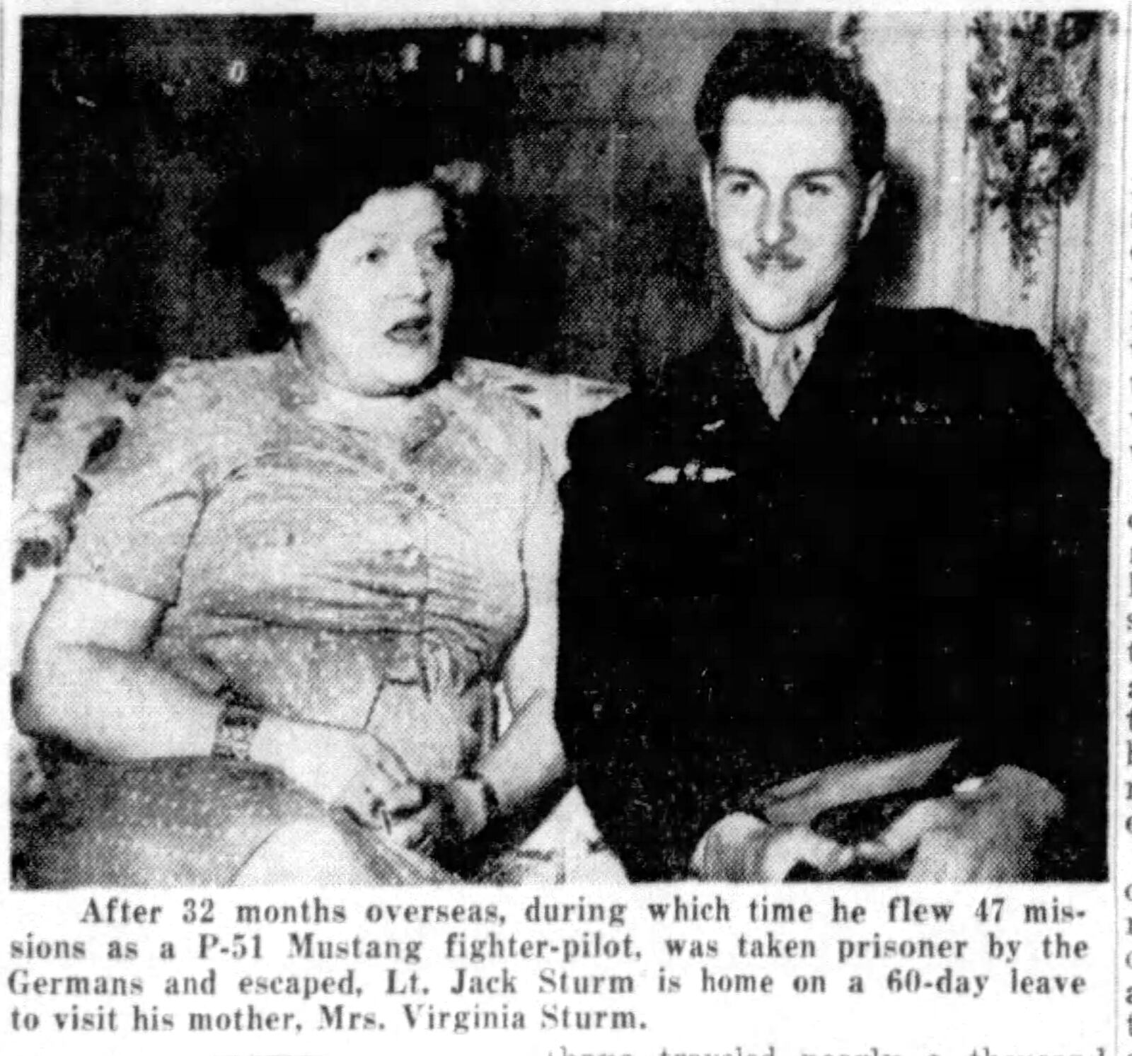 June 2, 1945: Daytonian fleeing German prison talked with Nazis. Lt. Jack Sturm. DAYTON DAILY NEWS ARCHIVES