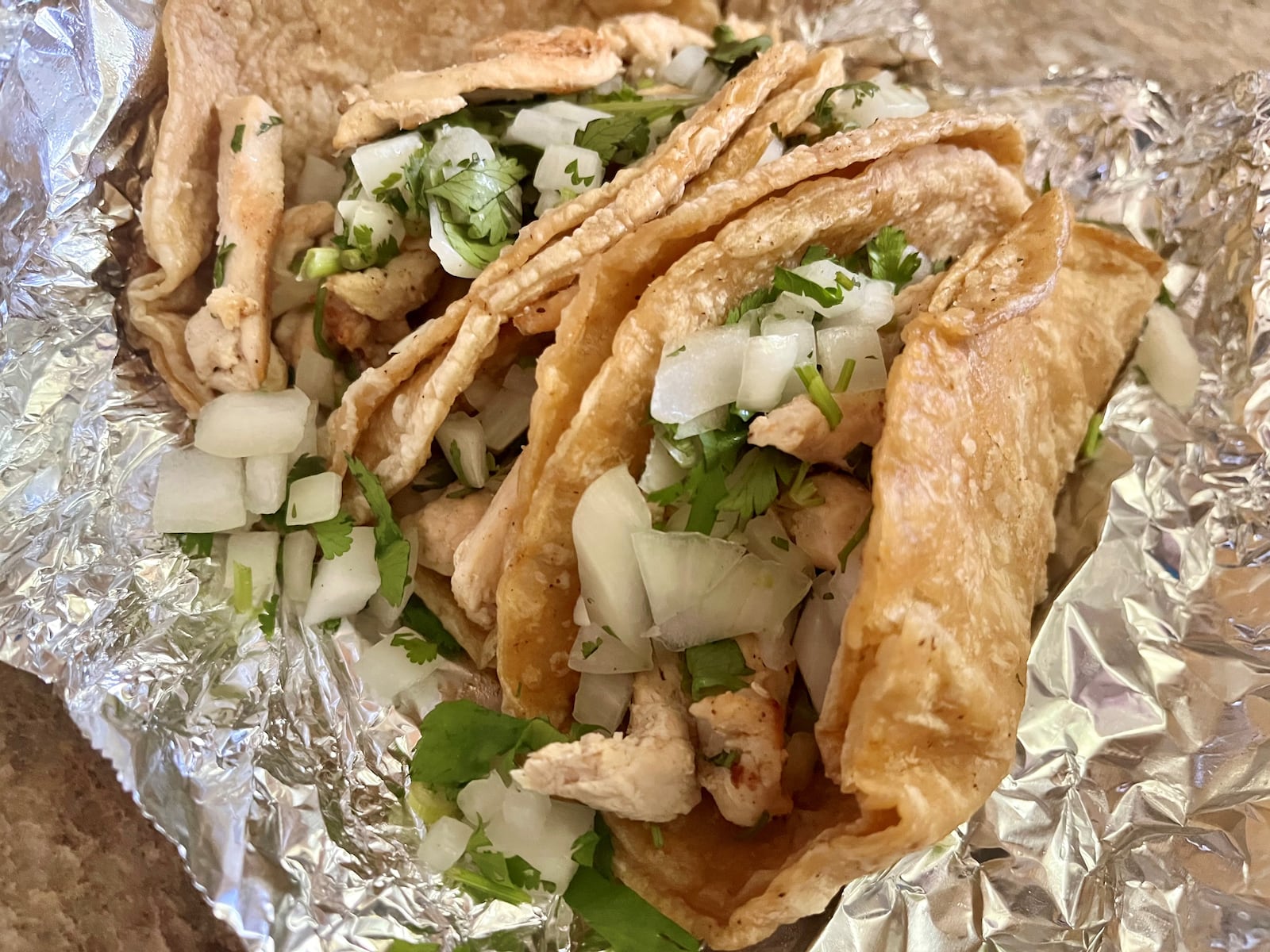 Tacos from Taqueria Garcia, a food truck on the corner of East Third Street and Huffman Avenue. NATALIE JONES/STAFF