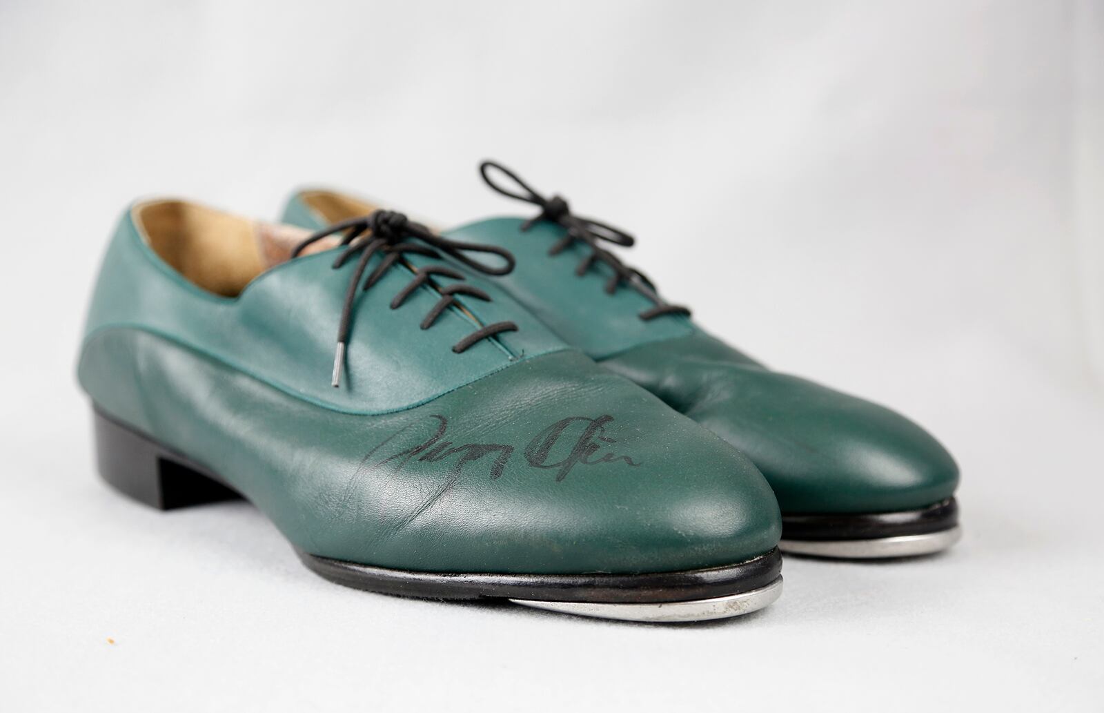 A pair of autographed tap shoes that belonged to the dancer, actor and singer Gregory Hines is part of the National Afro-American Museum and Cultural Center in Wilberforce. LISA POWELL / STAFF