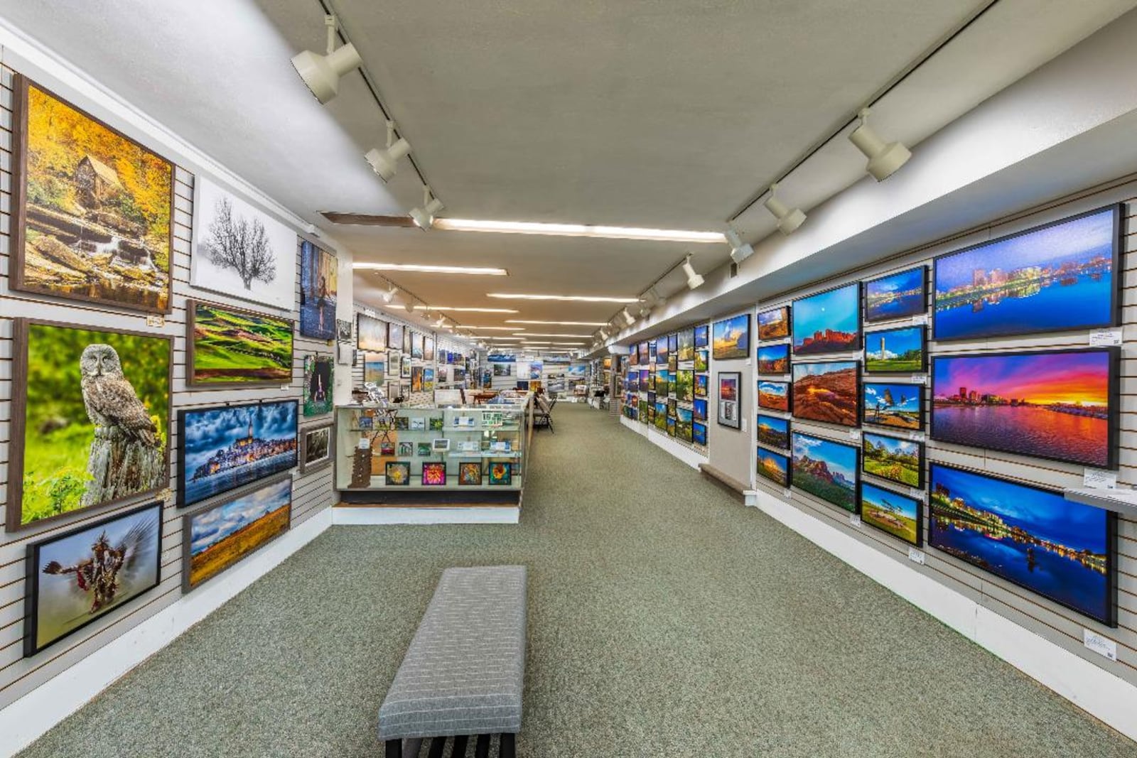 Interior of the Sugarcreek Photography Gallery in Bellbrook. PHOTO BY JEFF SMITH/ART OF FROZEN TIME