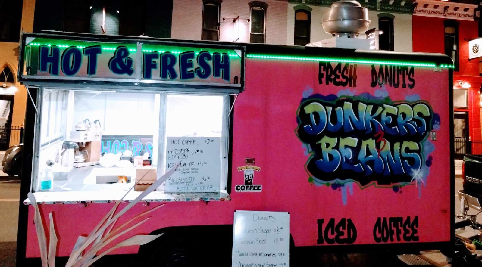 Dunkers and Beans is entering its second food truck season specializing in a variety of “two bite” donuts including Cinnamon Sugar, Cookies & Cream, FunFetti and Cherry Cobbler. They also have hot or iced coffee (CONTRIBUTED PHOTO).